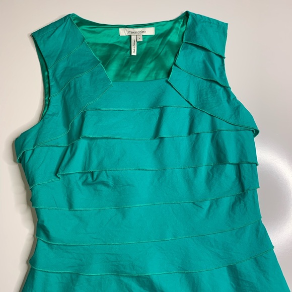 Max & Cleo Andrea Tiered Green Topaz Mini Dress - Picture 5 of 7